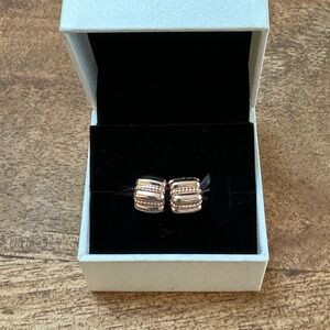 Preowned Pandora Set of 2 Dots & Ridges Clips EUC